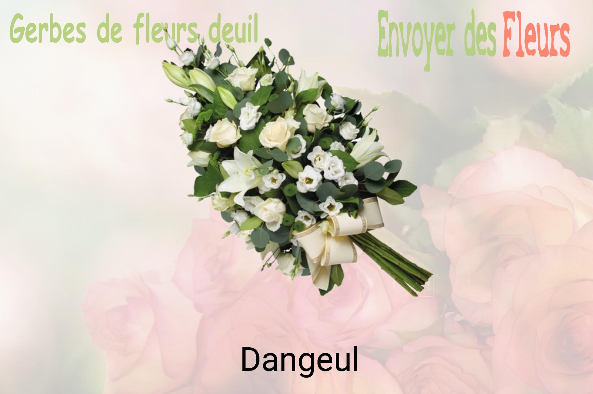 Gerbe de fleurs de deuil livrée à Dangeul